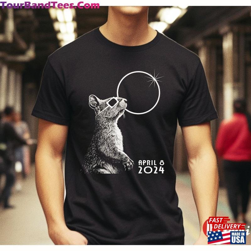 Solar Eclipse Total T-Shirt April Watching Squirrel Unisex 29Uf193417 – Utopia Fashion