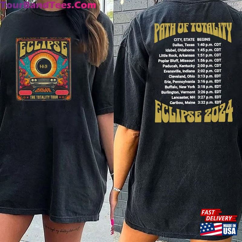 Solar Eclipse Tour Shirt Retro Style T-Shirt Path Of Totality Vintage Look Tee April Distressed Unisex Hoodie 29Uf193813 – Utopia Fashion