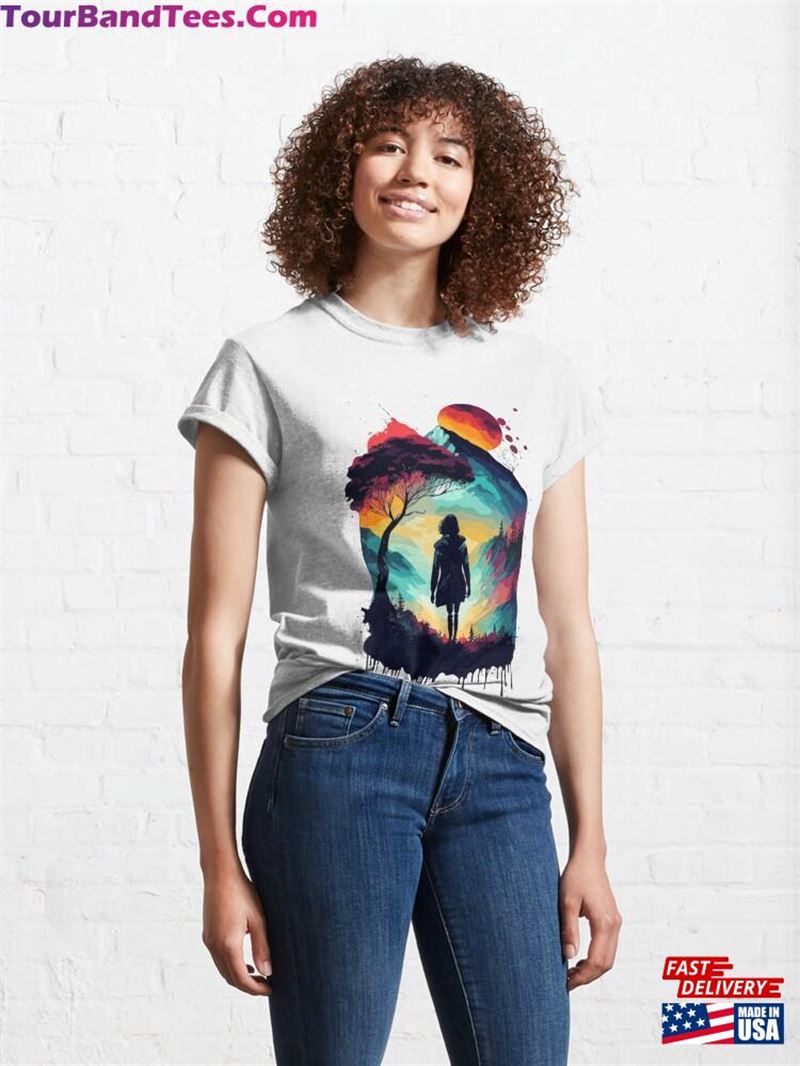 Splash Art Woman And Mountains Classic T-Shirt Hoodie 29Uf192850 – Utopia Fashion