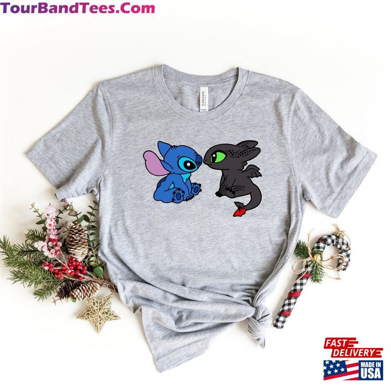 Stitch And Toothless Cartoon Shirt Valentines Day Gift For Her Unisex T-Shirt 29Uf194301 – Utopia Fashion