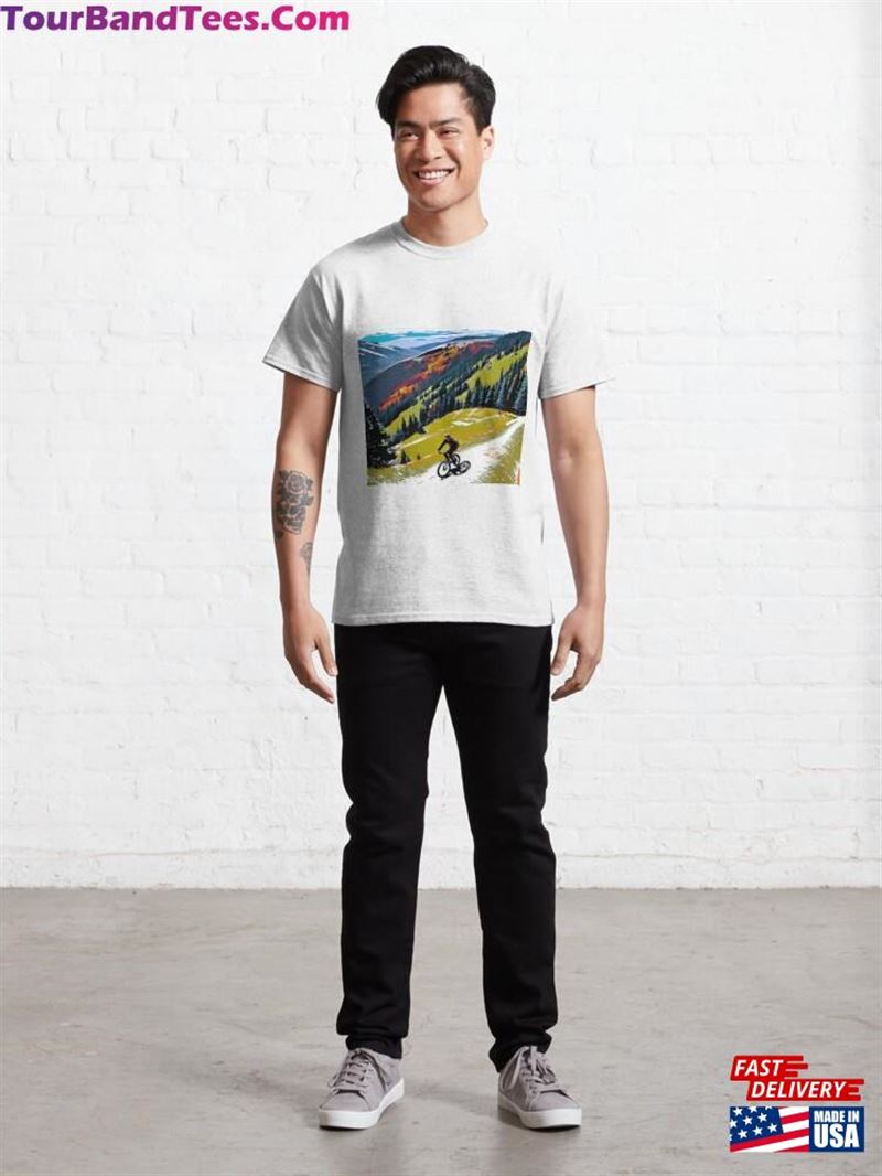 Summit Serenity Biking Atop Hills Overlooking Valleys Vast Beauty Classic T-Shirt Sweatshirt 29Uf193153 – Utopia Fashion