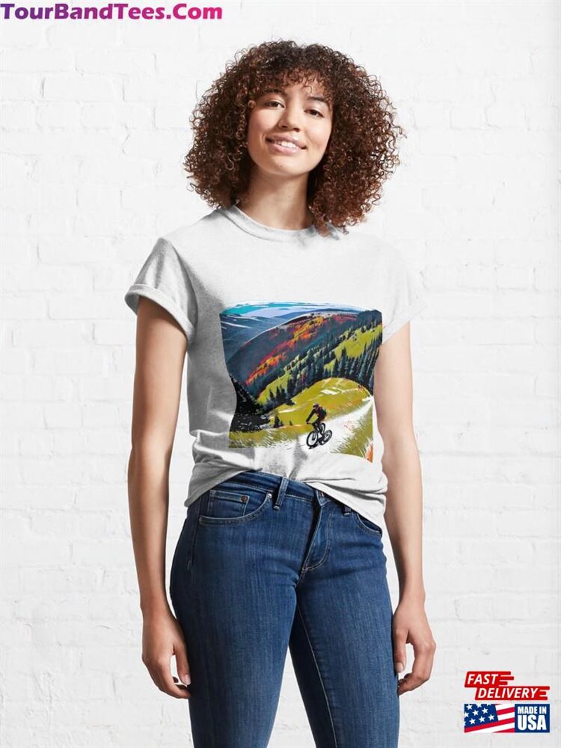 Summit Serenity Biking Atop Hills Overlooking Valleys Vast Beauty Classic T-Shirt Sweatshirt 29Uf193153 – Utopia Fashion