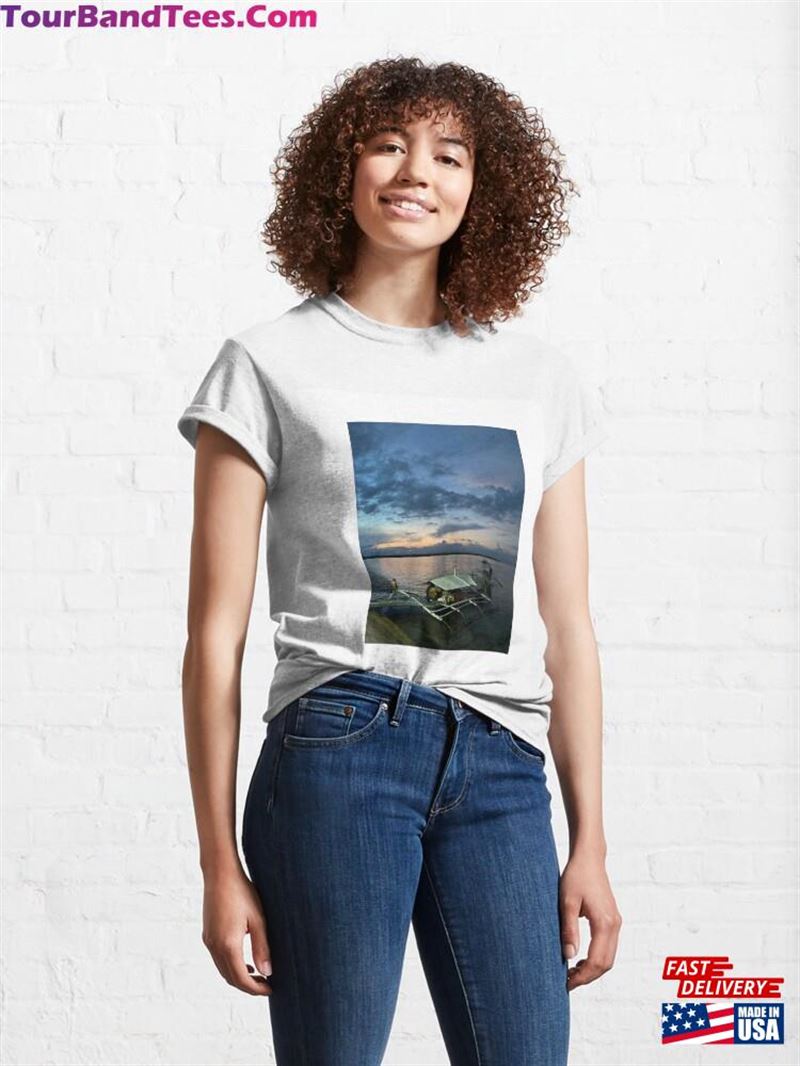 Sunset And Fishing Boats Classic T-Shirt Unisex 29Uf211747 – Utopia Fashion