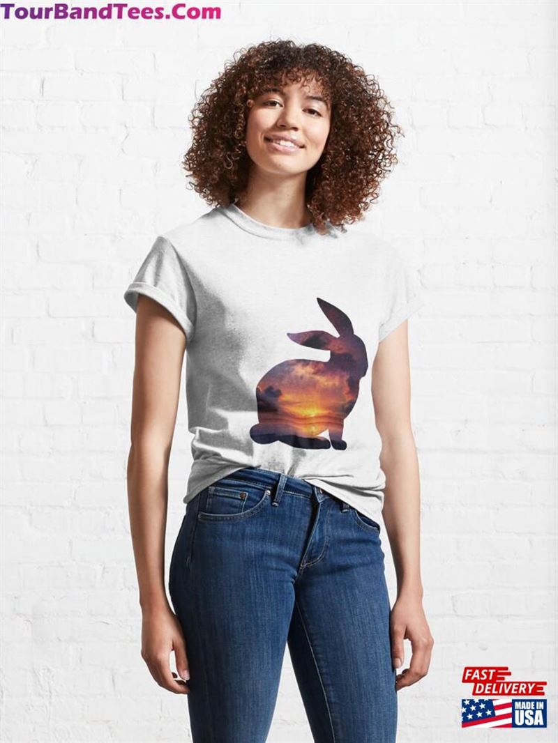 Sunset Rabbit Silhouette Classic T-Shirt Hoodie Sweatshirt 29Uf193637 – Utopia Fashion