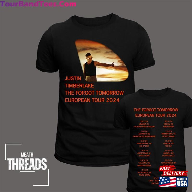 The Forgot Tomorrow European Tour T-Shirt Merchandise Black Unisex Classic 29Uf194254 – Utopia Fashion