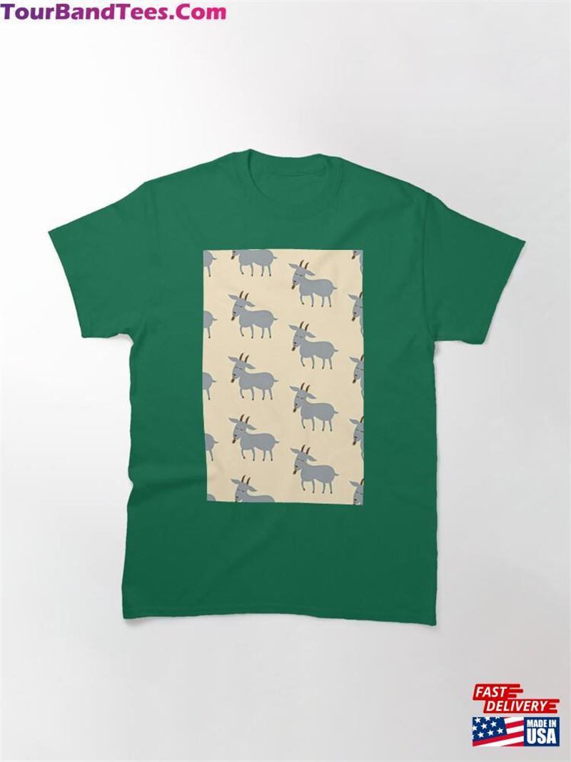 The Goat Pattern Pastel Yellow Background Classic T-Shirt Unisex 29Uf206532 – Utopia Fashion