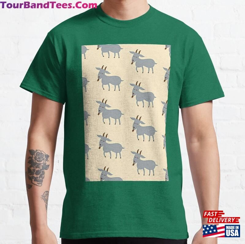 The Goat Pattern Pastel Yellow Background Classic T-Shirt Unisex 29Uf206532 – Utopia Fashion