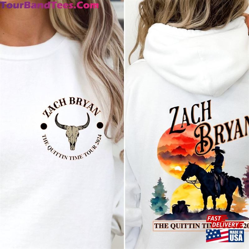 The Quittin Time Tour For Fan Zach Bryan Front And Back Sweatshirt Hoodie Concert 29Uf211929 – Utopia Fashion