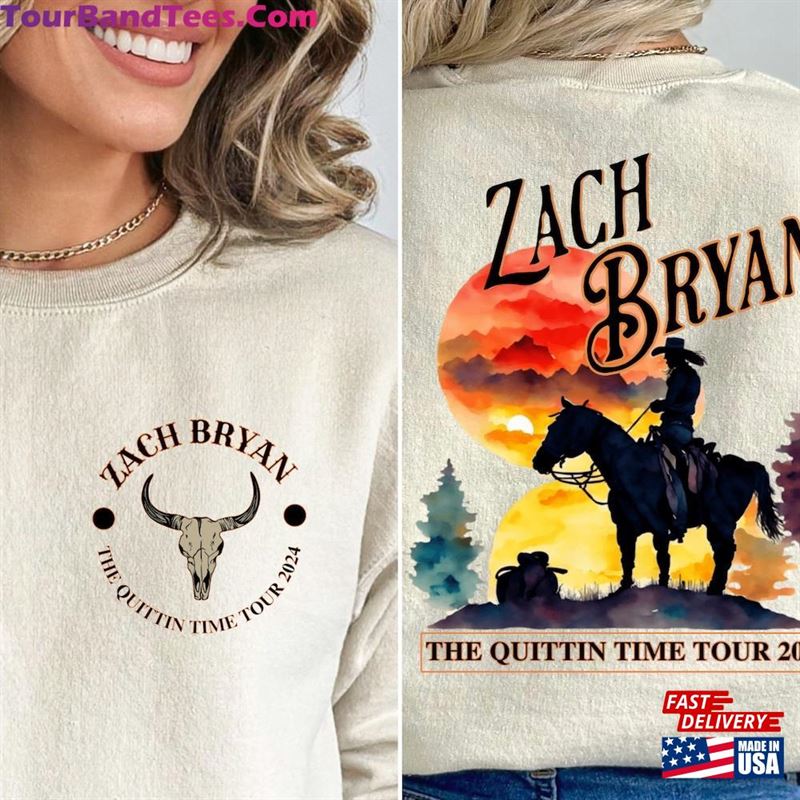 The Quittin Time Tour For Fan Zach Bryan Front And Back Sweatshirt Hoodie Concert 29Uf211929 – Utopia Fashion