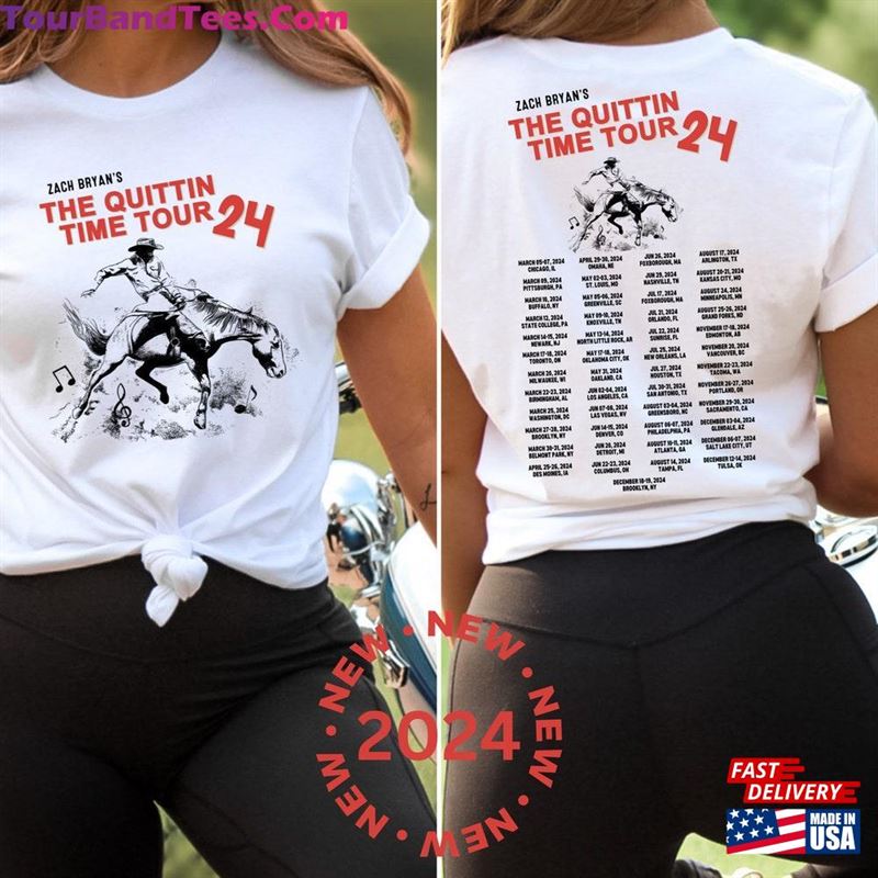 The Quittin Time Tour Shirt For Fan Zach Bryan Front And Back Printed Concert Classic Unisex 29Uf192658 – Utopia Fashion