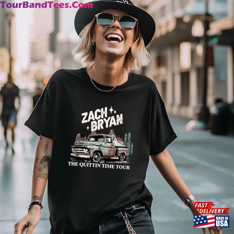 The Quittin Time Tour Shirt For Fan Zach Bryan Front And Back Printed Concert T-Shirt Unisex 29Uf206875 – Utopia Fashion