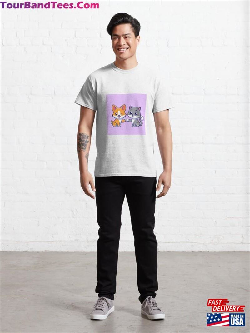 Two Animated Cats Classic T-Shirt Sweatshirt 29Uf193290 – Utopia Fashion