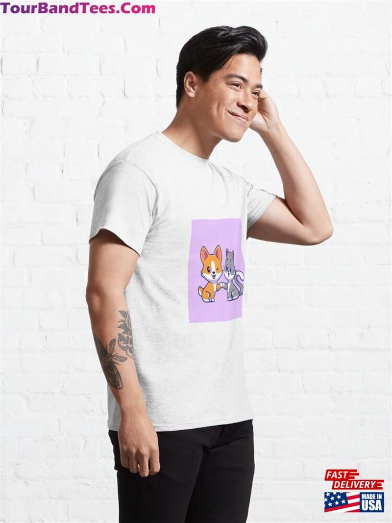 Two Animated Cats Classic T-Shirt Sweatshirt 29Uf193290 – Utopia Fashion