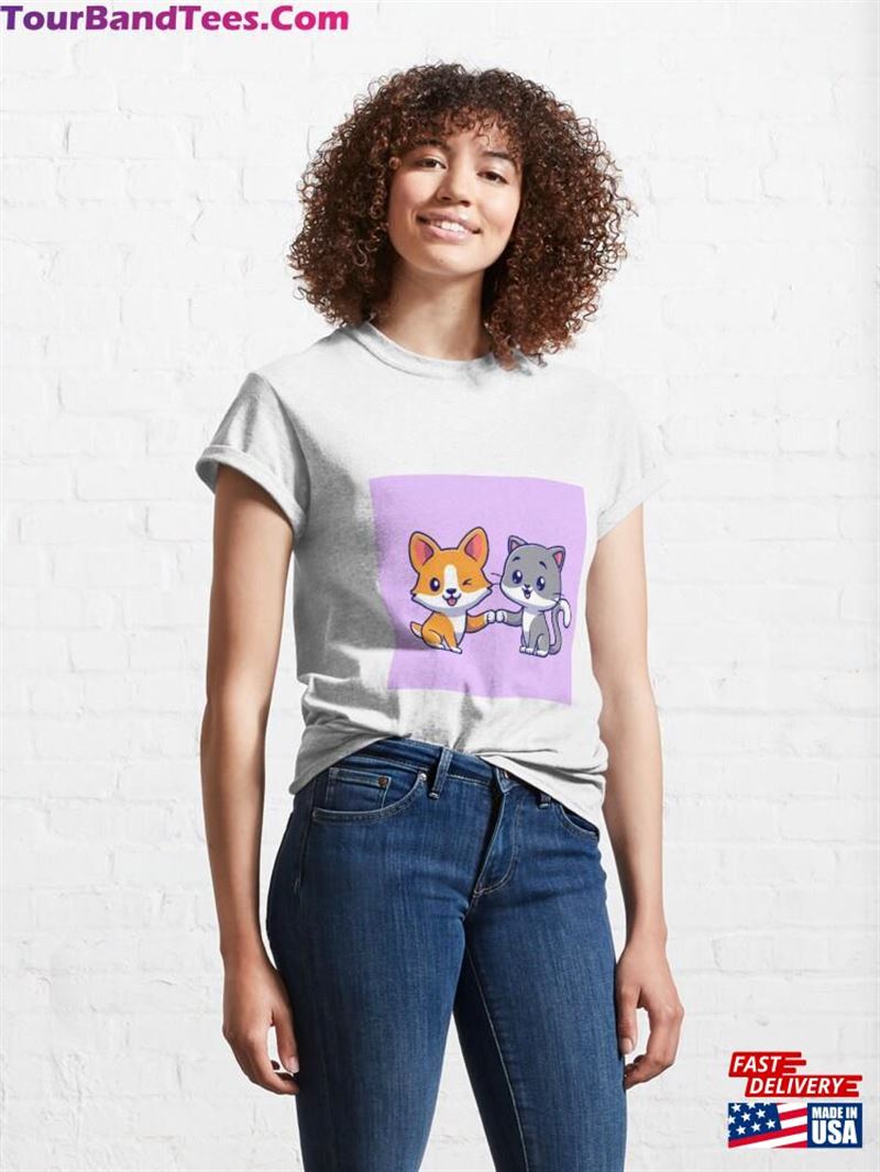 Two Animated Cats Classic T-Shirt Sweatshirt 29Uf193290 – Utopia Fashion