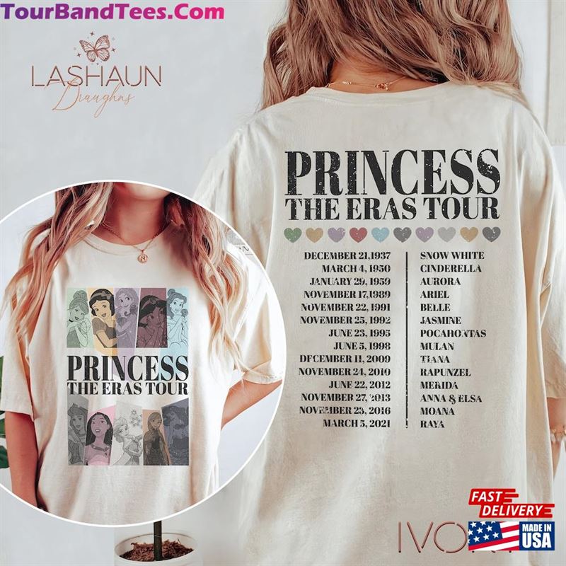 Two Sided Disney Princess Eras Tour Comfort Colors Shirt Characters Sweatshirt Classic 29Uf206939 – Utopia Fashion