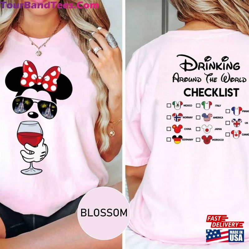 Two Sided Mickey Beer Minnie Wine Comfort Colors Shirt Epcot Drinking Around The World Checklist Hoodie Unisex 29Uf193931 – Utopia Fashion