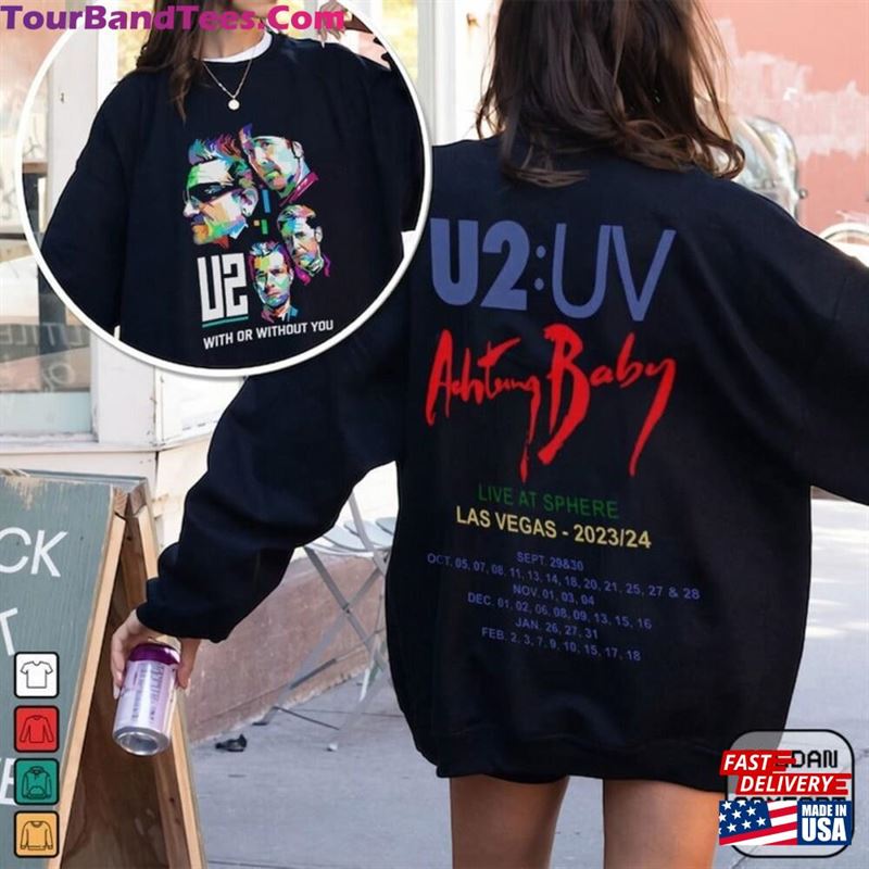 U2 Achtung Baby Live At Sphere Tour Shirt Classic Rock Band Merch Sweatshirt 29Uf193138 – Utopia Fashion