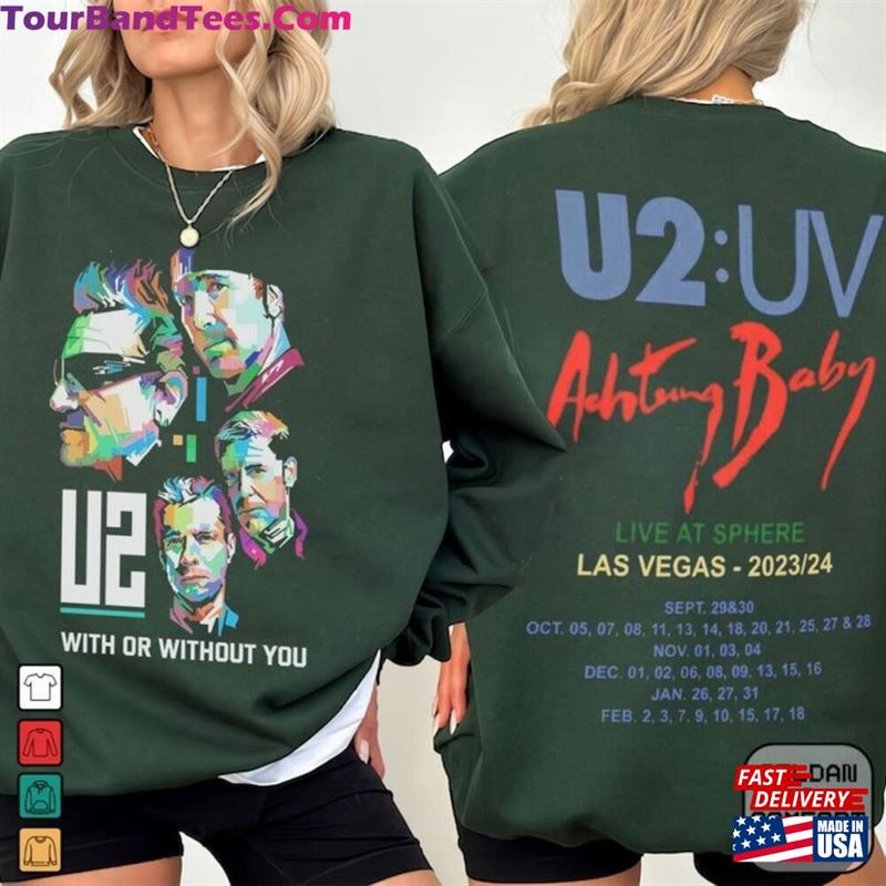 U2 Achtung Baby Live At Sphere Tour Shirt Classic Rock Band Merch Sweatshirt 29Uf193138 – Utopia Fashion