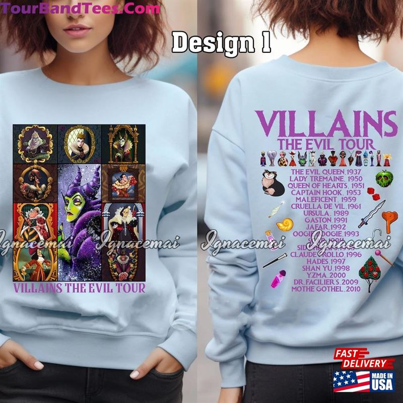 Villains Eras Tour Shirt The Evil Sweatshirt Back And Front T-Shirt Unisex 29Uf191927 – Utopia Fashion