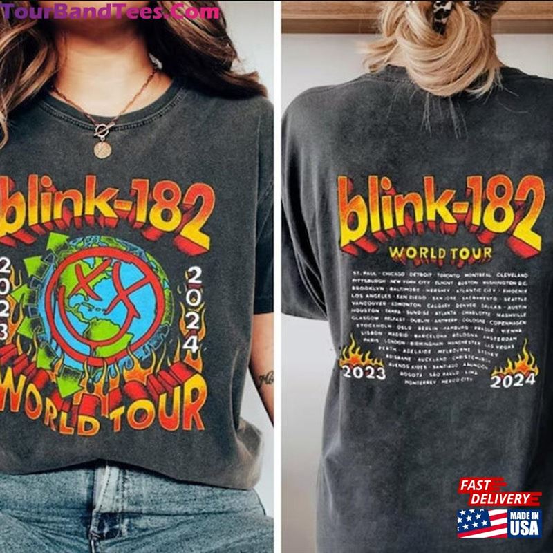 Vintage Blink The World Tour 2Sides Shirt Rock N’Roll T-Shirt Unisex 29Uf192773 – Utopia Fashion