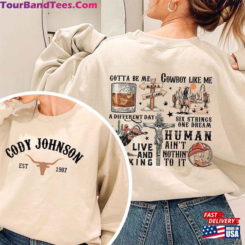 Vintage Cody Johnson 2Side Sweatshirt The Leather Tour Shirt New Album Merch T-Shirt Classic 29Uf211493 – Utopia Fashion