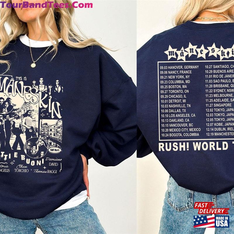 Vintage Maneskin Rush World Tour Shirt Merch Concert T-Shirt Unisex 29Uf193157 – Utopia Fashion