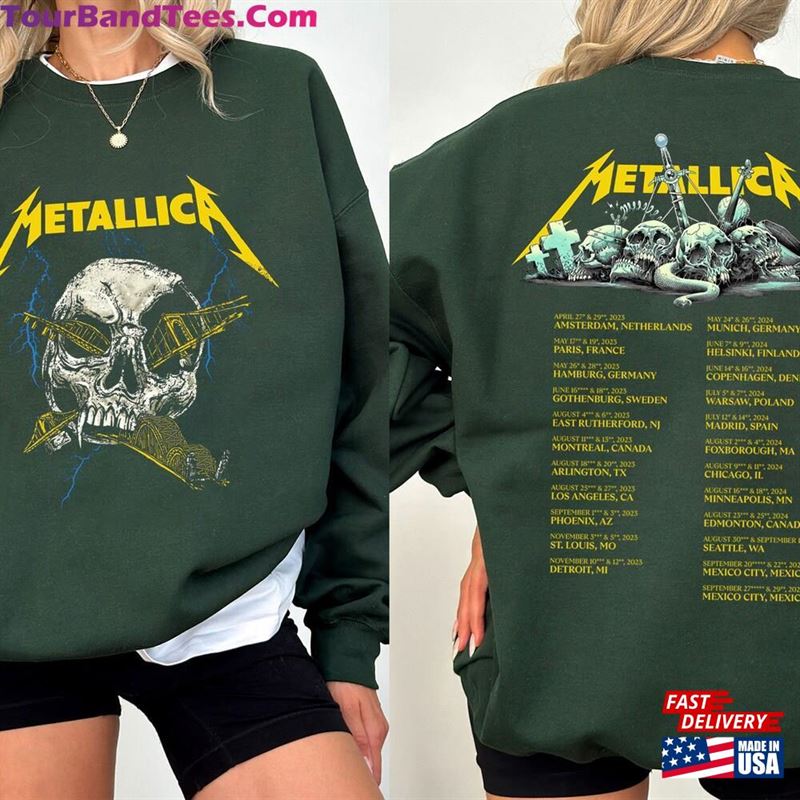 Vintage Metallica World Tour Sweatshirt Band Shirt Skull Music Rock Festival Unisex 29Uf193027 – Utopia Fashion