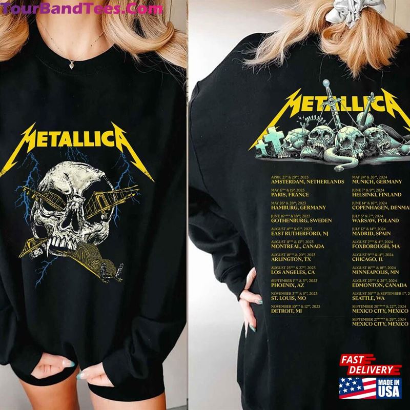 Vintage Metallica World Tour Sweatshirt Band Shirt Skull Music Rock Festival Unisex 29Uf193027 – Utopia Fashion