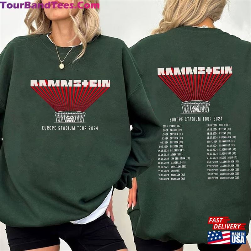 Vintage Raammsteein Tour Sweatshirt Europe Stadium T-Shirt Rammstein Band Merch Classic 29Uf194754 – Utopia Fashion