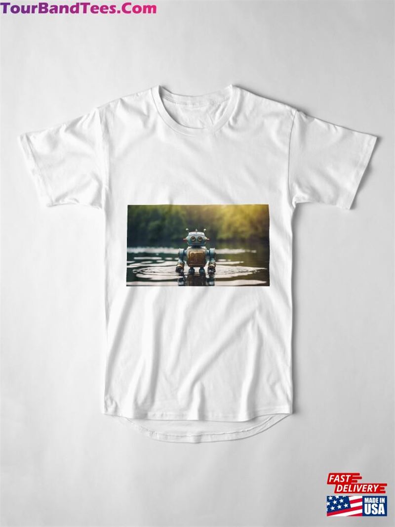 Vintage Style Robot Trapped In Lake Water Long T-Shirt Classic Unisex 29Uf211763 – Utopia Fashion