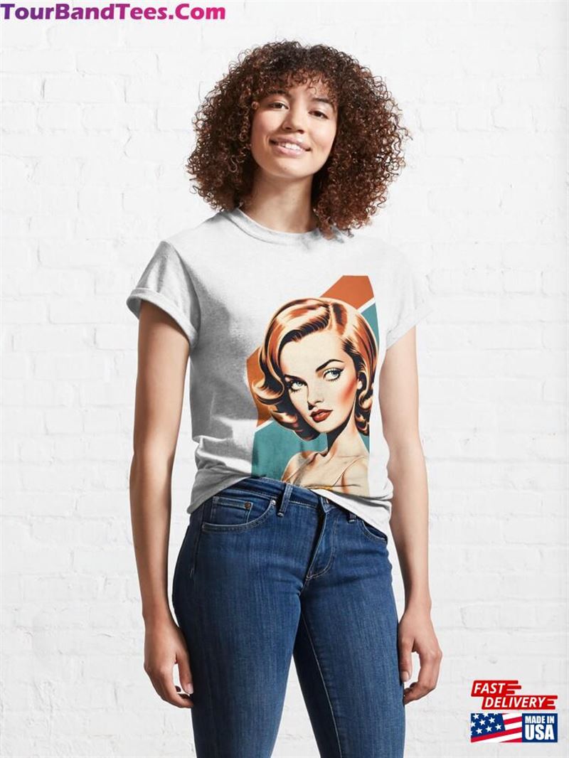 Vintage Woman Portrait Classic T-Shirt 29Uf192733 – Utopia Fashion