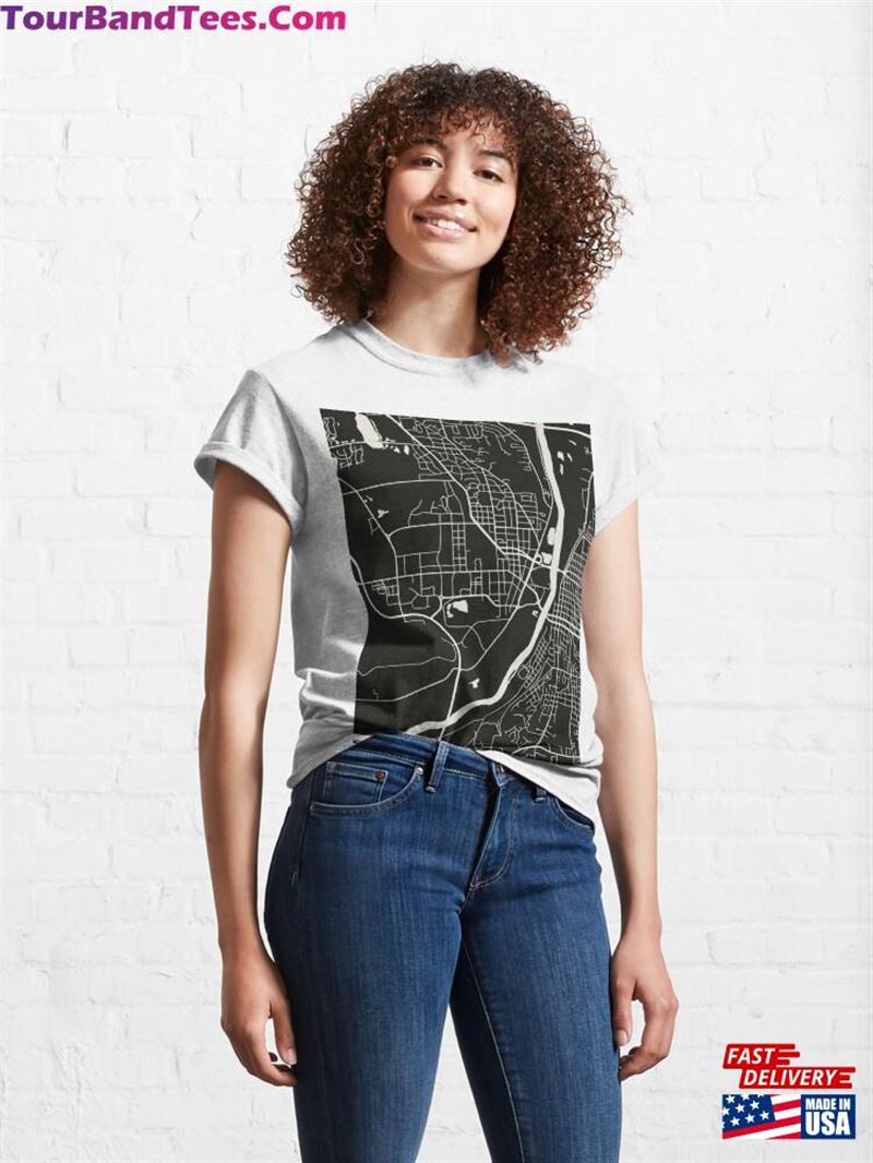 West Lafayette Indiana Map Print Dark Minimalist T-Shirt Classic 29Uf201749 – Utopia Fashion