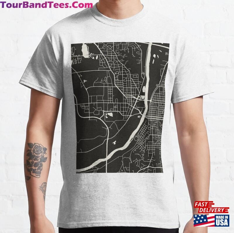 West Lafayette Indiana Map Print Dark Minimalist T-Shirt Classic 29Uf201749 – Utopia Fashion