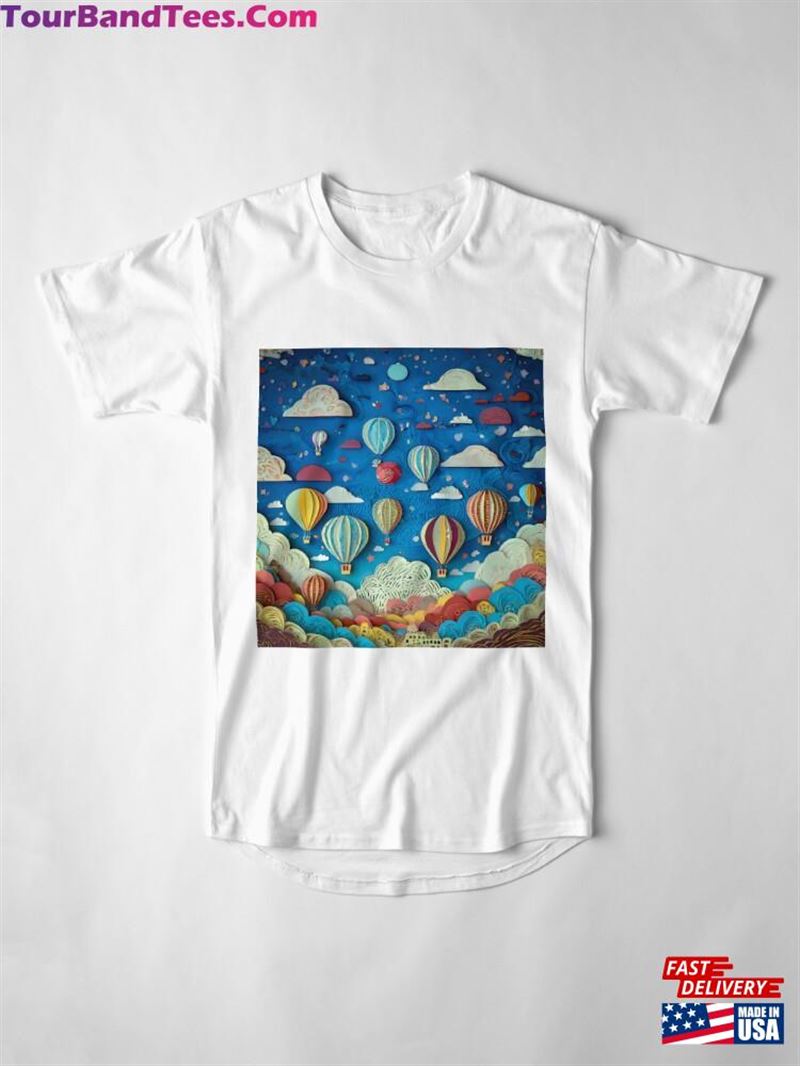 Whimsical Hot Air Balloons Navigating Through The Clouds Long T-Shirt Unisex 29Uf201424 – Utopia Fashion