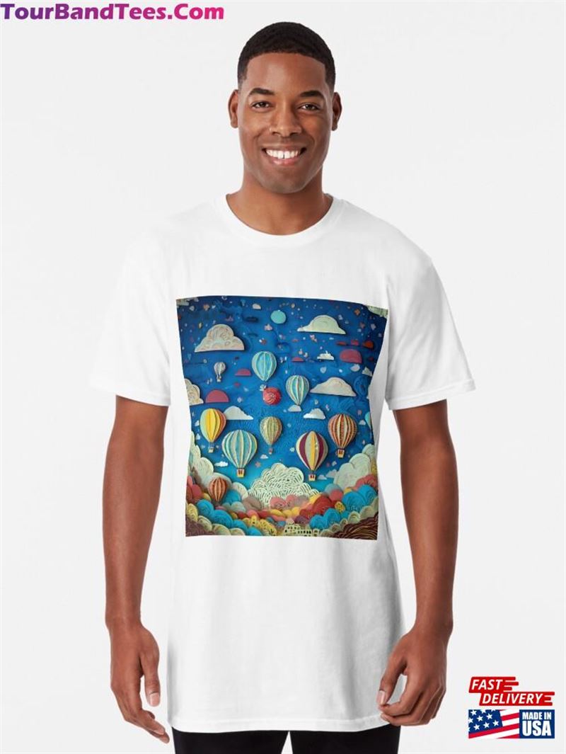 Whimsical Hot Air Balloons Navigating Through The Clouds Long T-Shirt Unisex 29Uf201424 – Utopia Fashion