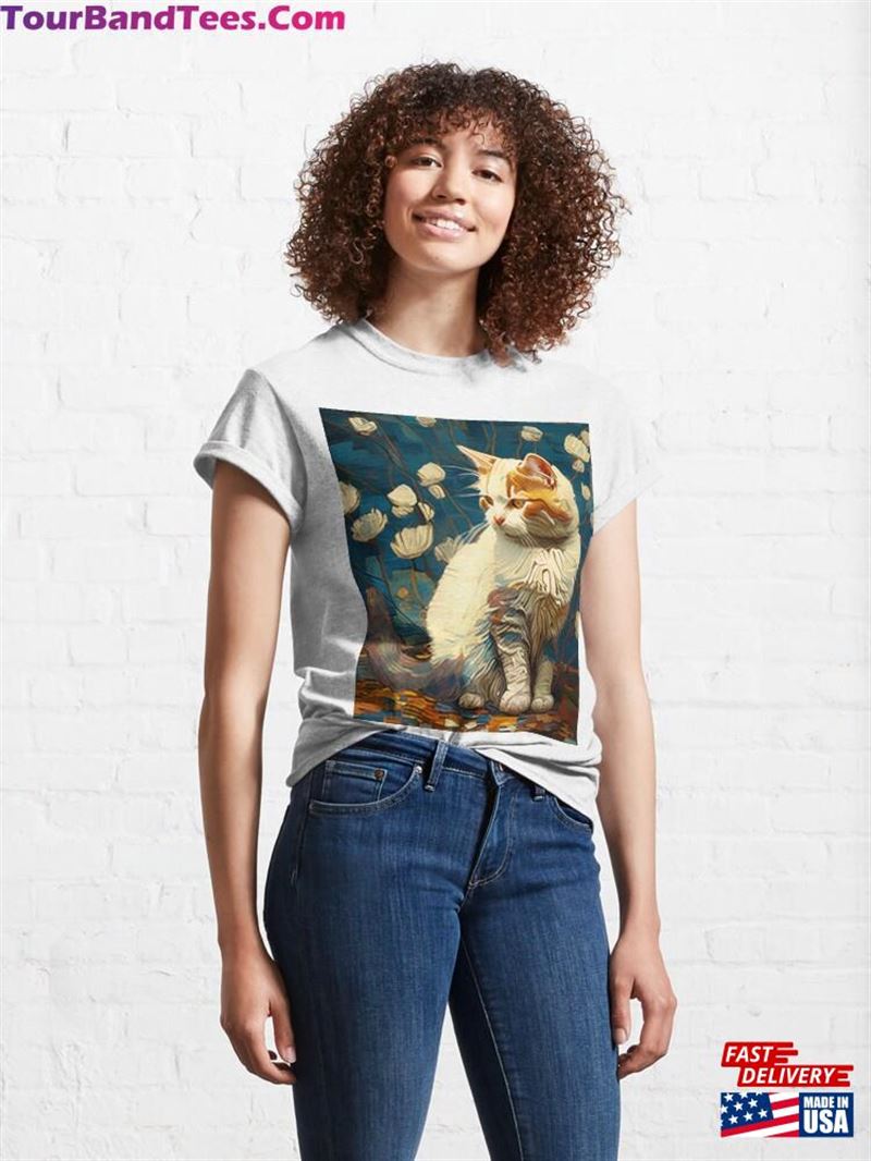 Whimsical Kitten In Impressionist Style Art Charming Cat Painting Classic T-Shirt Hoodie 29Uf193617 – Utopia Fashion