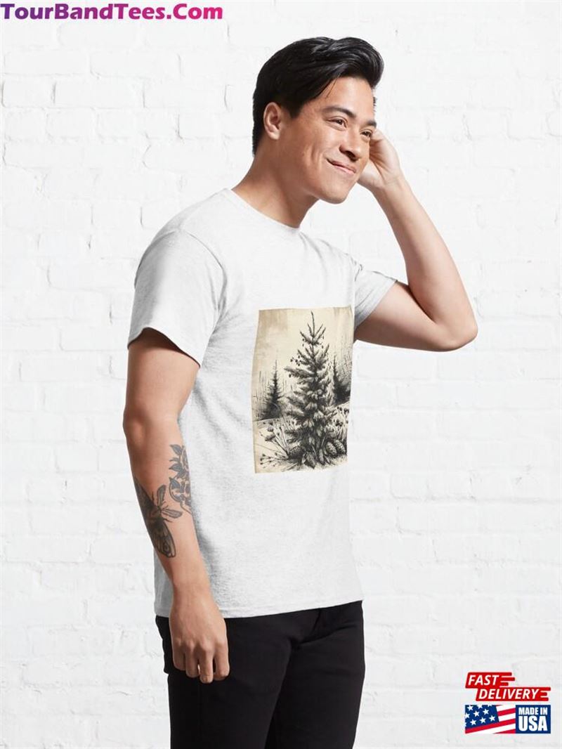 Whispering Pines In Monochrome Serenity Classic T-Shirt Unisex 29Uf192537 – Utopia Fashion