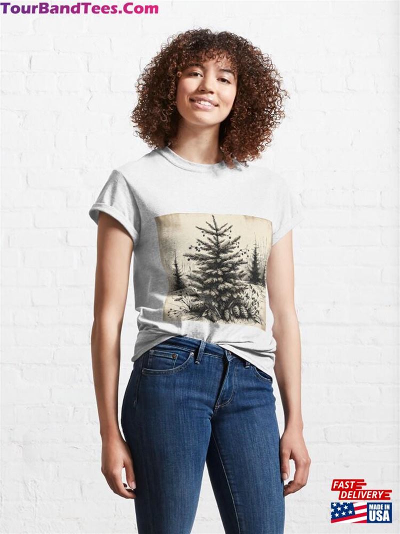 Whispering Pines In Monochrome Serenity Classic T-Shirt Unisex 29Uf192537 – Utopia Fashion