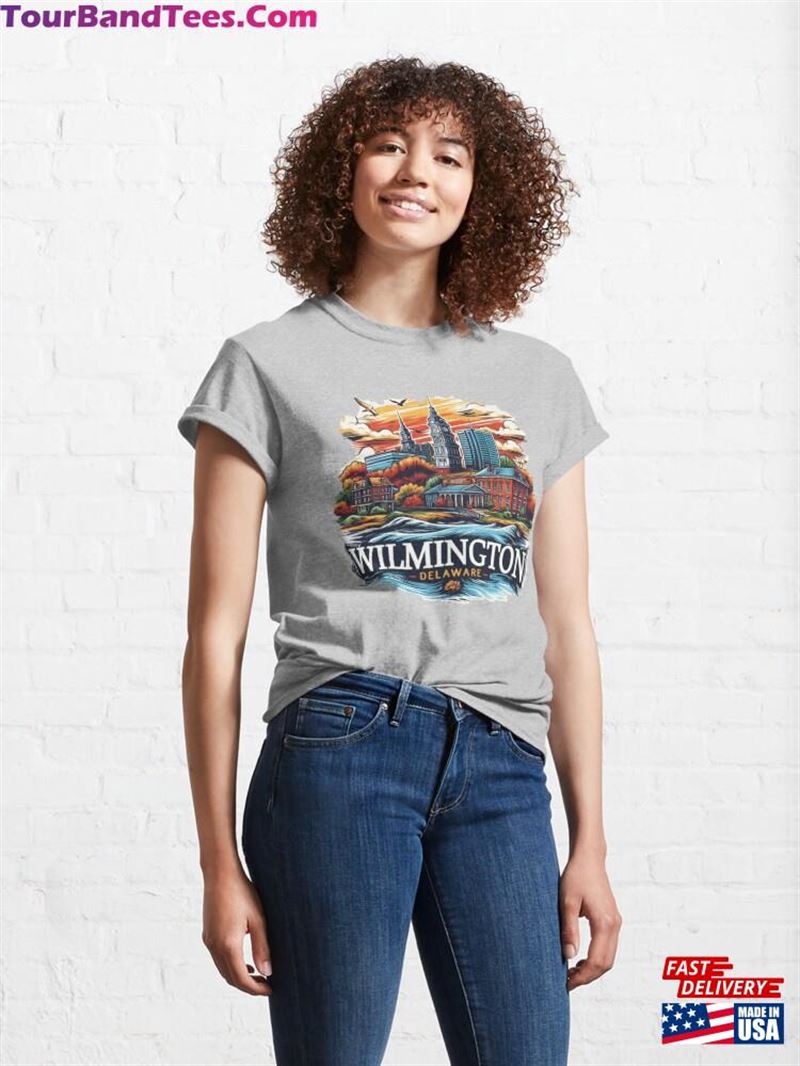 Wilmington Delaware Watercolor Illustration Classic T-Shirt Sweatshirt 29Uf194722 – Utopia Fashion