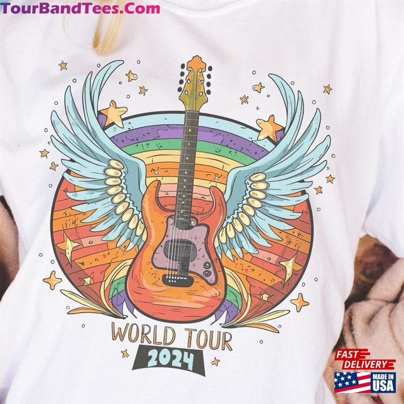 Winged Guitar World Tour T-Shirt Rock And Roll Music Classic 29Uf191684 – Utopia Fashion