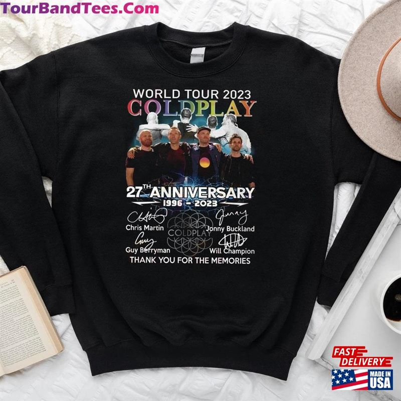 World Tour Coldplay 27Th Anniversary Thank You For The Memories T-Shirt Sweatshirt Unisex 29Uf201493 – Utopia Fashion