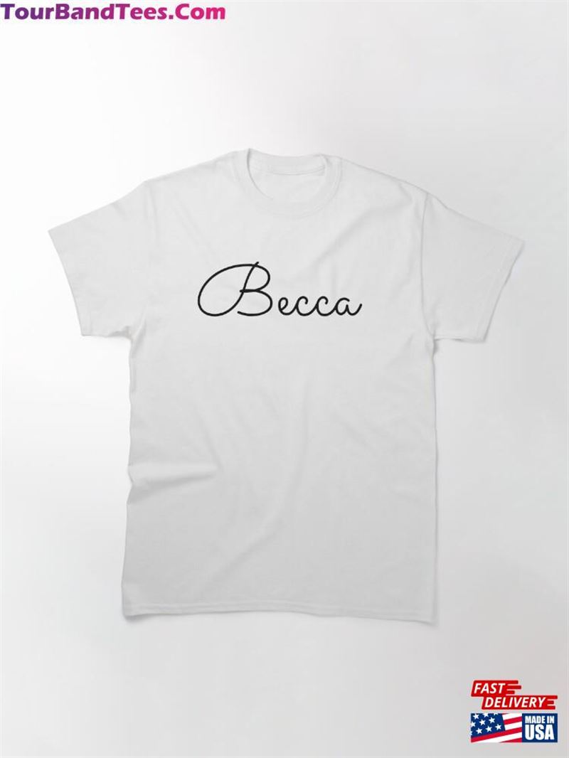 Writing Becca Name Label Classic T-Shirt Hoodie 29Uf211574 – Utopia Fashion