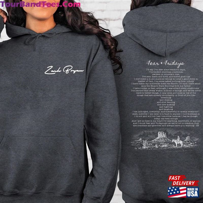 Zach Bryan Fear And Fridays Full Poem Front Back Sweatshirt Or Hoodie Country Music T-Shirt 29Uf194456 – Utopia Fashion