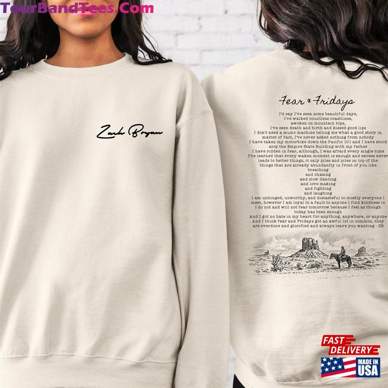 Zach Bryan Fear And Fridays Full Poem Front Back Sweatshirt Or Hoodie Country Music T-Shirt 29Uf194456 – Utopia Fashion