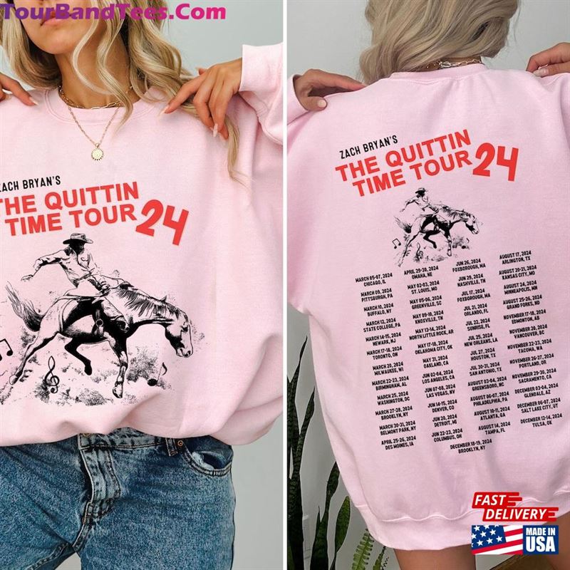 Zach Bryan The Quittin Time Tour Sweatshirt Concert Shirt Side Printed T-Shirt Unisex 29Uf192691 – Utopia Fashion